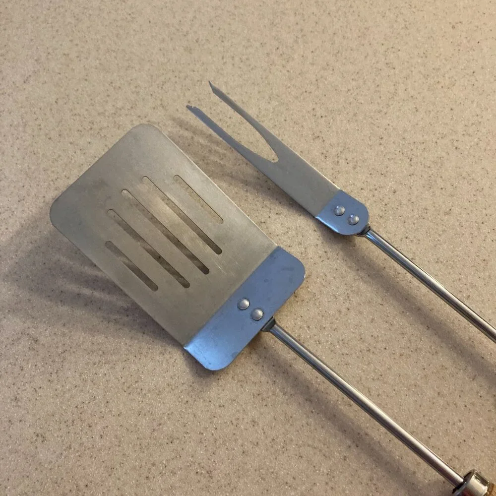 Stainless Steel Fork & Spatula Barbecue Tools EUC Vintage
